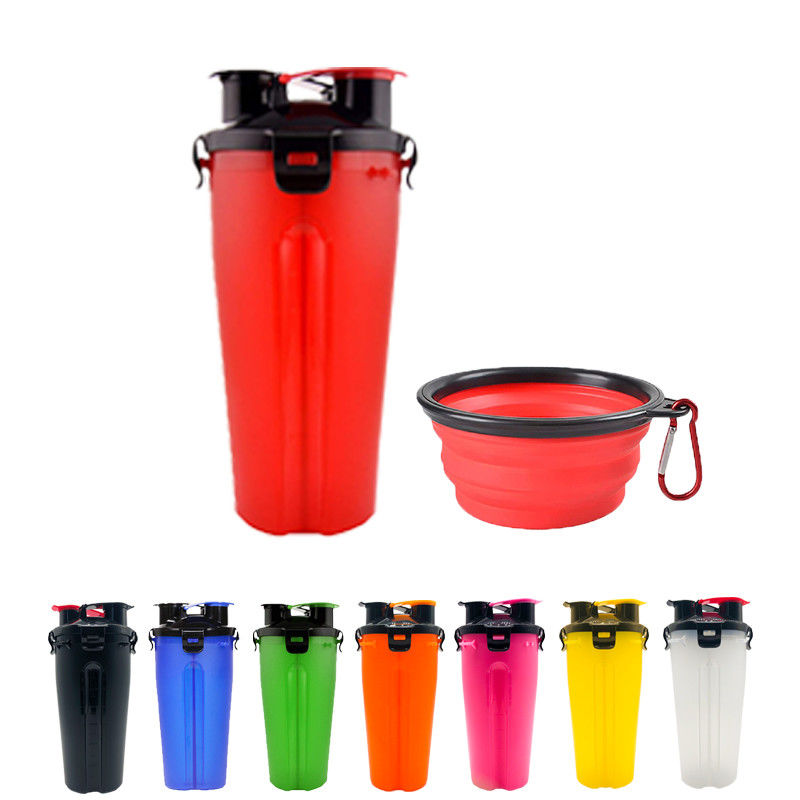 Chai đựng thức ăn nước 350ml cho chó cưng di động Bát có thể gập lại được