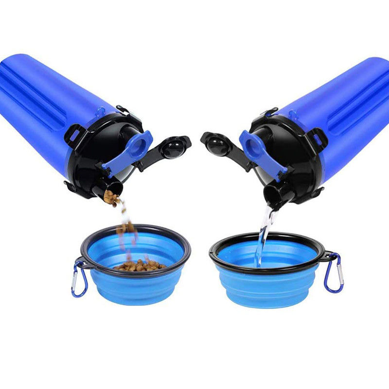 OEM ODM Thực phẩm di động 2 trong 1 Chai nước cho chó với bát chó có thể thu gọn