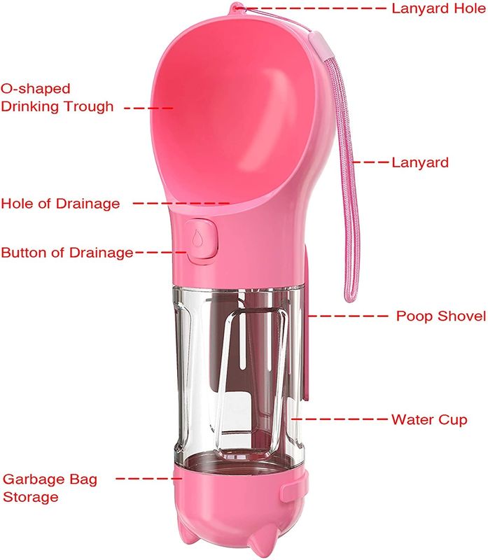 300ML Du lịch 2 trong 1 Bình đựng nước cho chó Di động với nút khóa