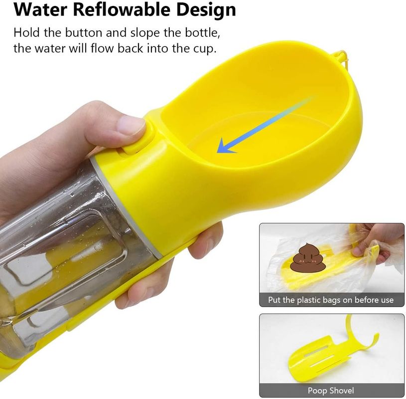 Bình uống nước di động cho chó 300ML Giá đỡ túi đựng chất thải