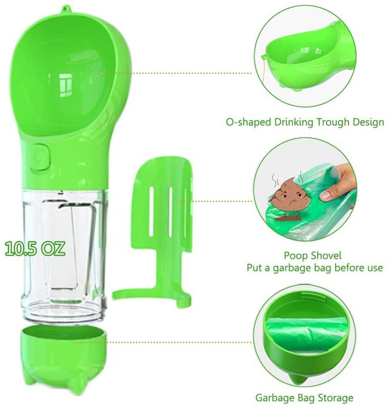 Chai nước du lịch cho chó ngoài trời bằng nhựa 300ML