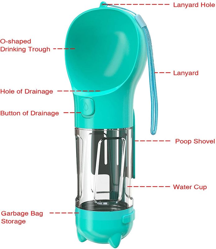Chai nước du lịch cho chó ngoài trời bằng nhựa 300ML