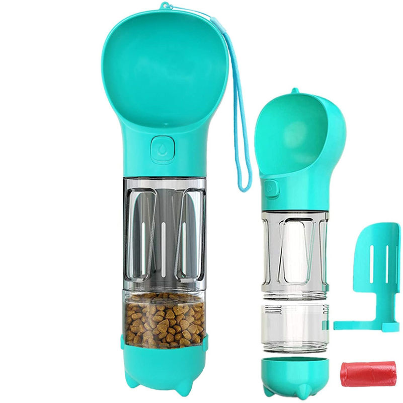 Bình nước cho chó 4 trong 1 300ml có ngăn chứa nước thực phẩm Bình nước cho chó có thể gập lại