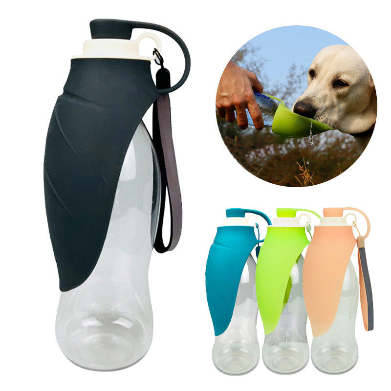 580ml Lá chai silicone có thể gập lại cho chó Chai nước cho chó uống để đi bộ đường dài
