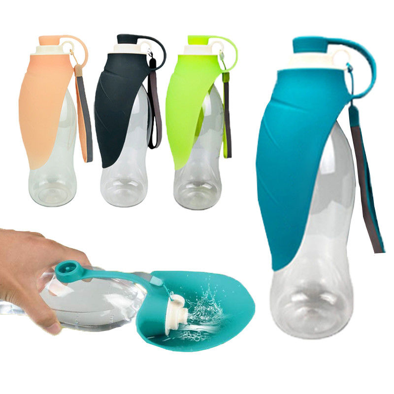 Bình nước có thể gập lại BSCI 20oz cho chó có nắp lật bằng silicon