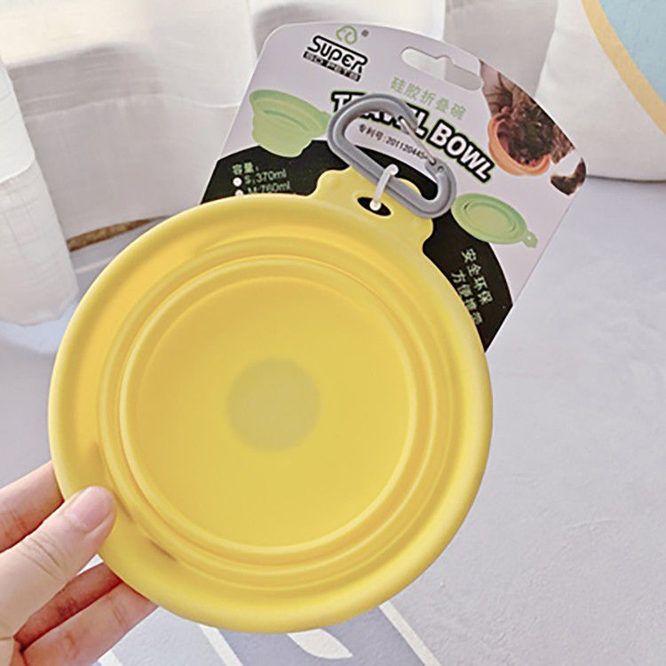 Du lịch 100% silicon nguyên chất Bát cho chó có thể gập lại cho hành trình Cũi đi bộ đường dài &amp; cho chó cắm trại Bát ăn