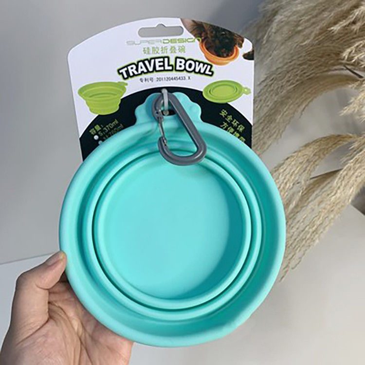 Đồ ăn cho chó con có thể thu gọn ngoài trời và bát nước Bằng chứng rò rỉ bằng kẹp carabiner