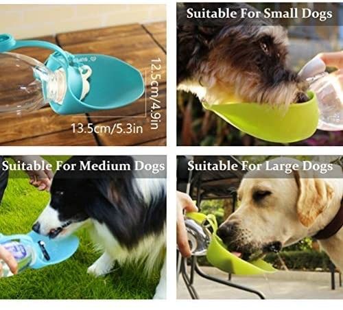 Hallupets Silicone Dog Chai nước chống rò rỉ Di động 2 trong 1 Chai dành cho chó
