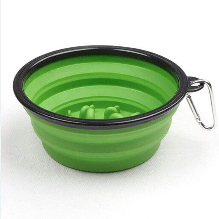 Cho ăn chậm không chứa BPA Đĩa nước có thể thu gọn cho chó đi du lịch 350ml