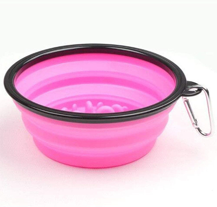 Tương tác cho chó ăn chậm An toàn cho chó có thể gập lại Bát có thể gập lại 13 * 9 * 5.5cm
