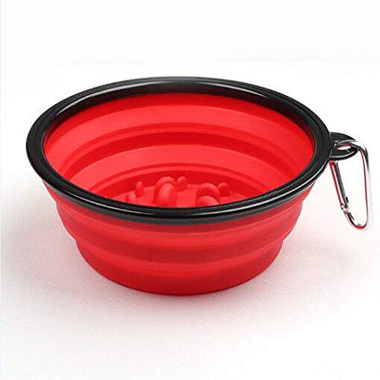 Tương tác cho chó ăn chậm An toàn cho chó có thể gập lại Bát có thể gập lại 13 * 9 * 5.5cm