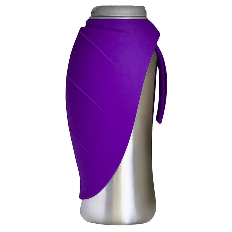 Silicone hình lá bát Bình nước di động cho thú cưng Bình nước nóng bằng thép không gỉ cho chó con
