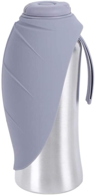 Bình nước nóng cho thú cưng du lịch không gỉ với bát silicon lật lên 42oz / 1200mL