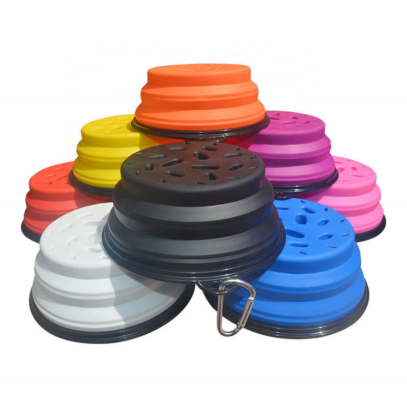 Silicone có thể thu gọn lại Ăn chậm cho chó Bát nước di động Có thể gập lại để cho ăn Tưới nước