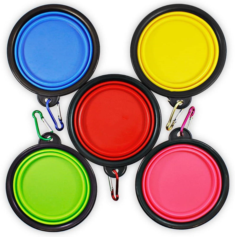 TPE ABS Carabiner Dog Water Bowl Dog Feeder Có thể gập lại cho vật nuôi