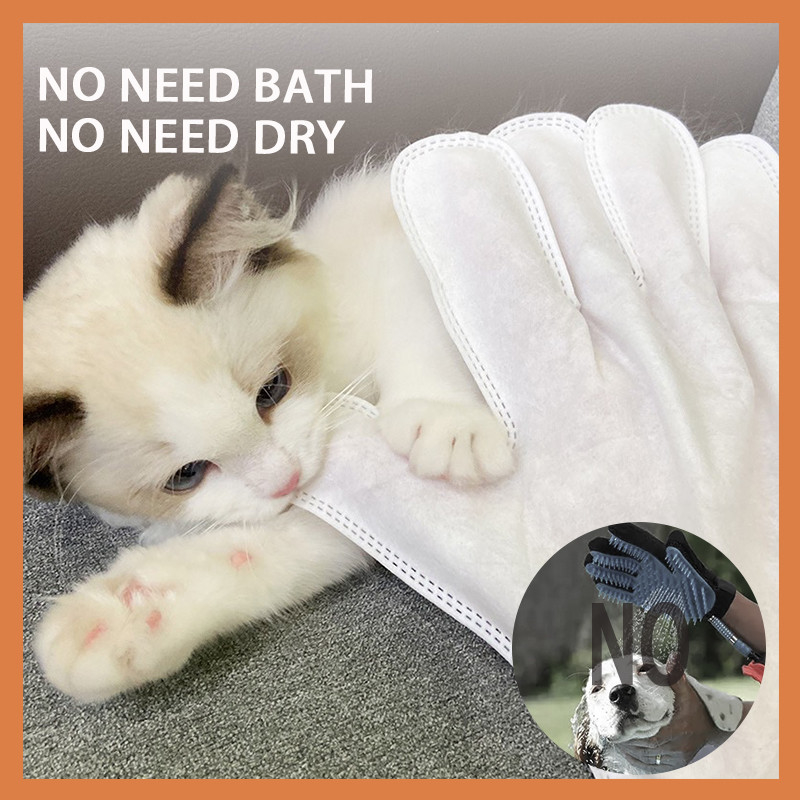 Dog Cat Custom Deodorizing SPA Chải lông Giặt Găng tay Vật nuôi Khăn lau Không có cồn