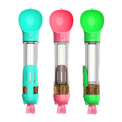 4 Trong 1 Chai nước cho chó du lịch 500ml Chống rò rỉ Máy phân phối thức ăn nước cho chó